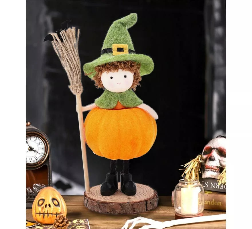 Translation missing: it.Adorno Muñeco Calabaza con Escoba 15 cm