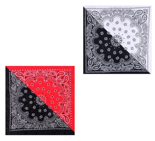 Bandana o Pañuelo Paisley negro de 54x54 cm en varios colores