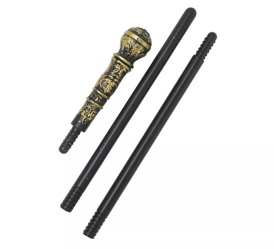 Bastón Lord con empuñadura dorada de 80 cm
