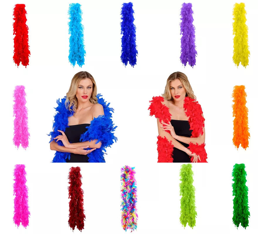 Boa de Plumas de 1,80 m y 80 g en varios colores