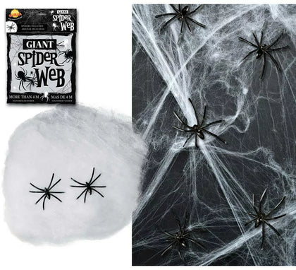 Bolsa Telaraña con 2 arañas de 228 gr para decorar en Halloween