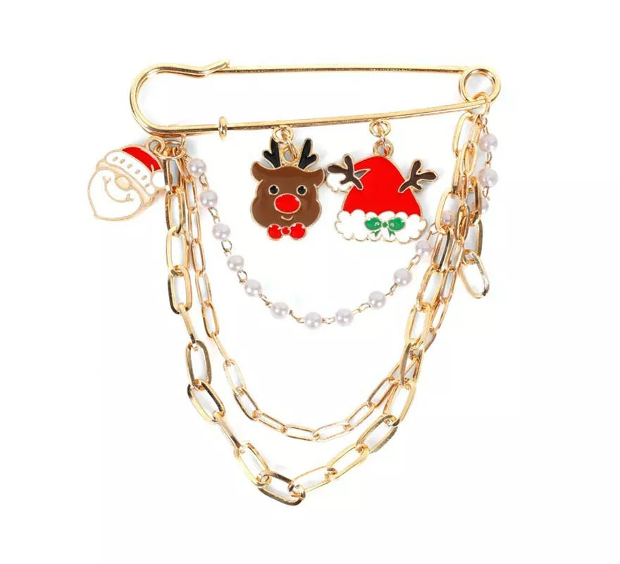 Translation missing: it.Broche de Figuritas Navideñas con cadena de 8x8 cm