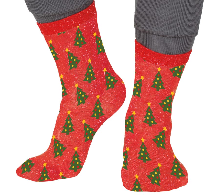 Translation missing: it.Calcetines Navideños Arboles con Purpurina en números del 22 al 41