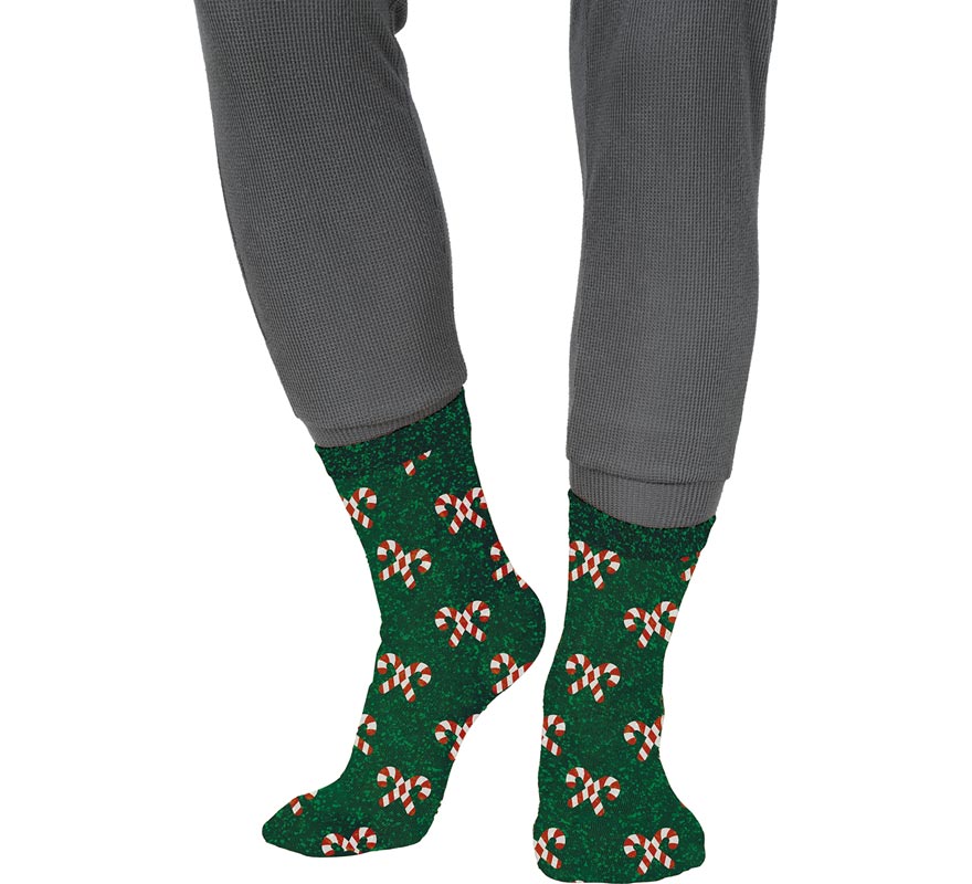 Translation missing: it.Calcetines Navideños Bastones con Purpurina en números del 22 al 41