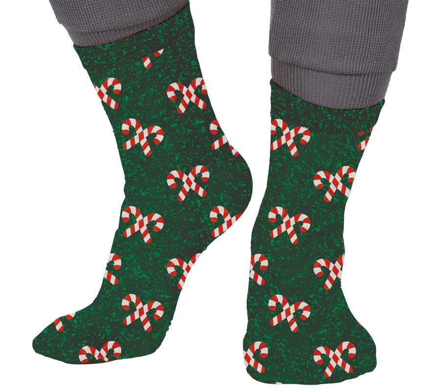 Translation missing: it.Calcetines Navideños Bastones con Purpurina en números del 22 al 41