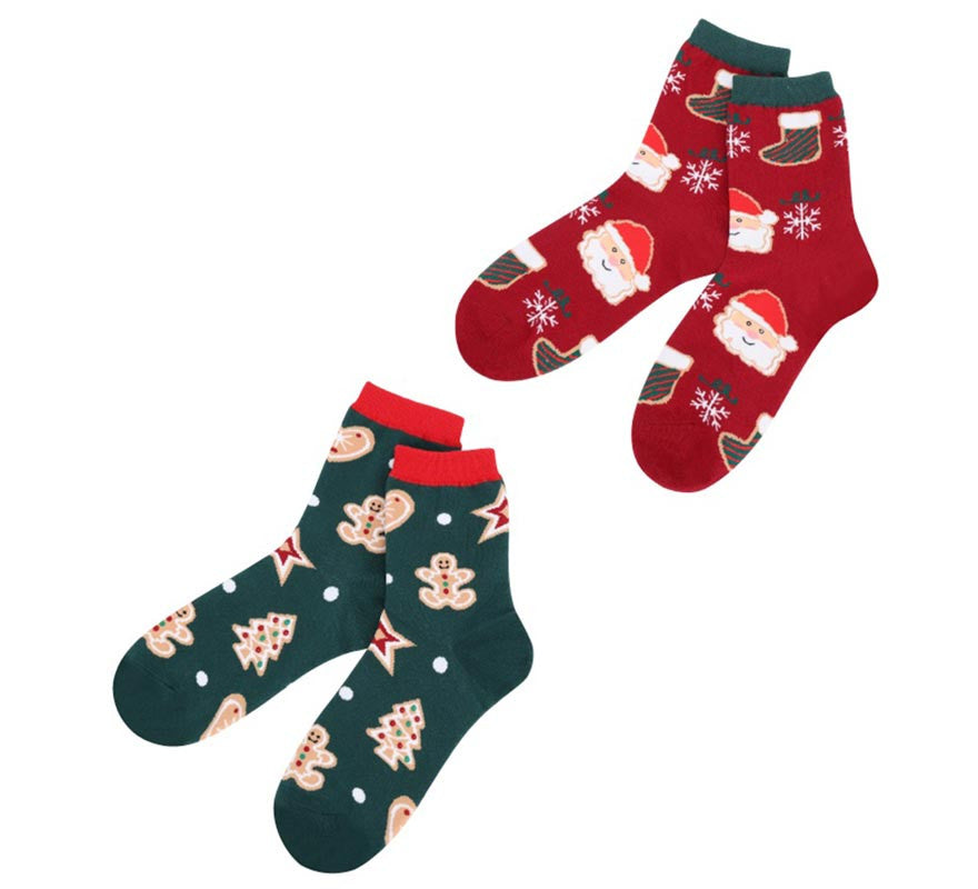 Translation missing: it.Calcetines Navideños Galleta y Papá Noel Talla 28-35 en modelos surtidos infantil