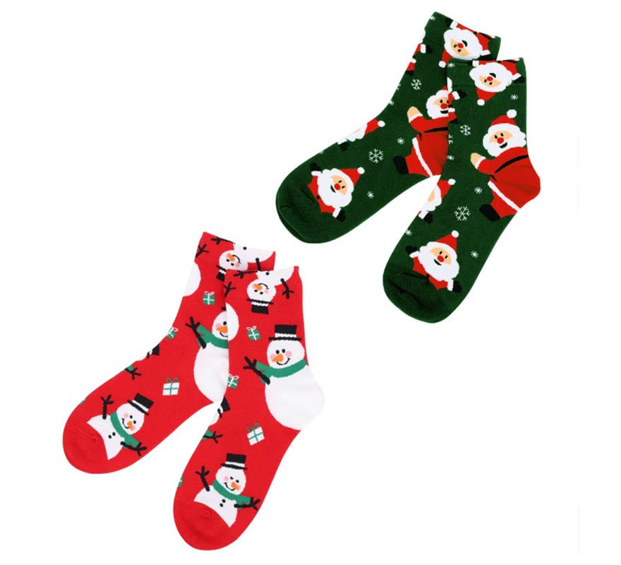 Translation missing: it.Calcetines Navideños Papá Noel y Muñeco de nieve Talla 28-35 en modelos surtidos infantil