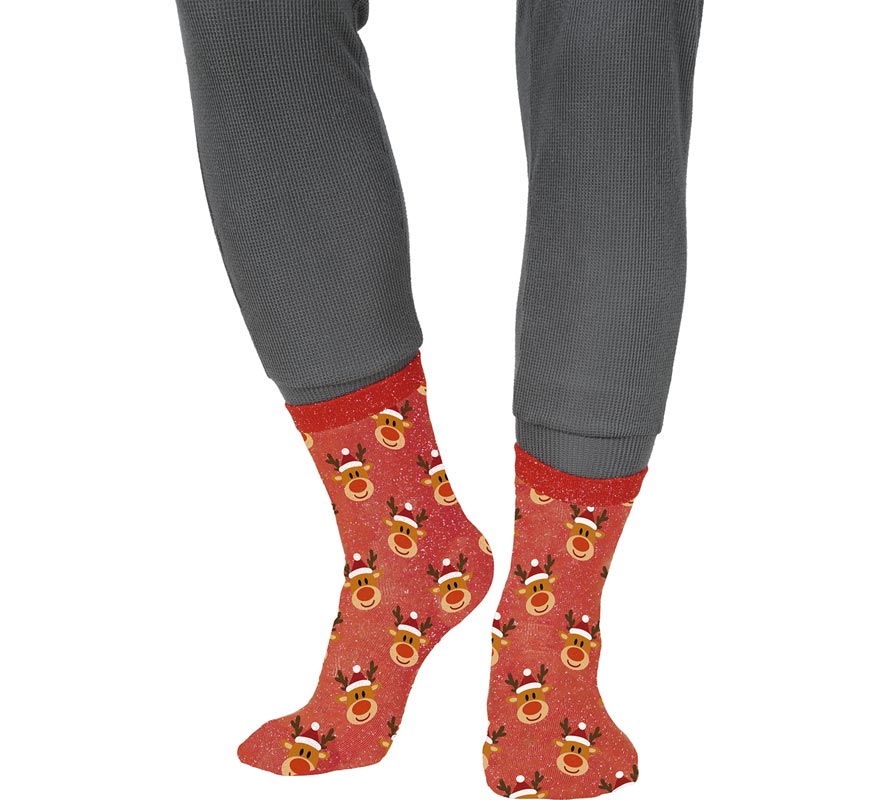 Translation missing: it.Calcetines Navideños Renos con Purpurina en números del 22 al 41