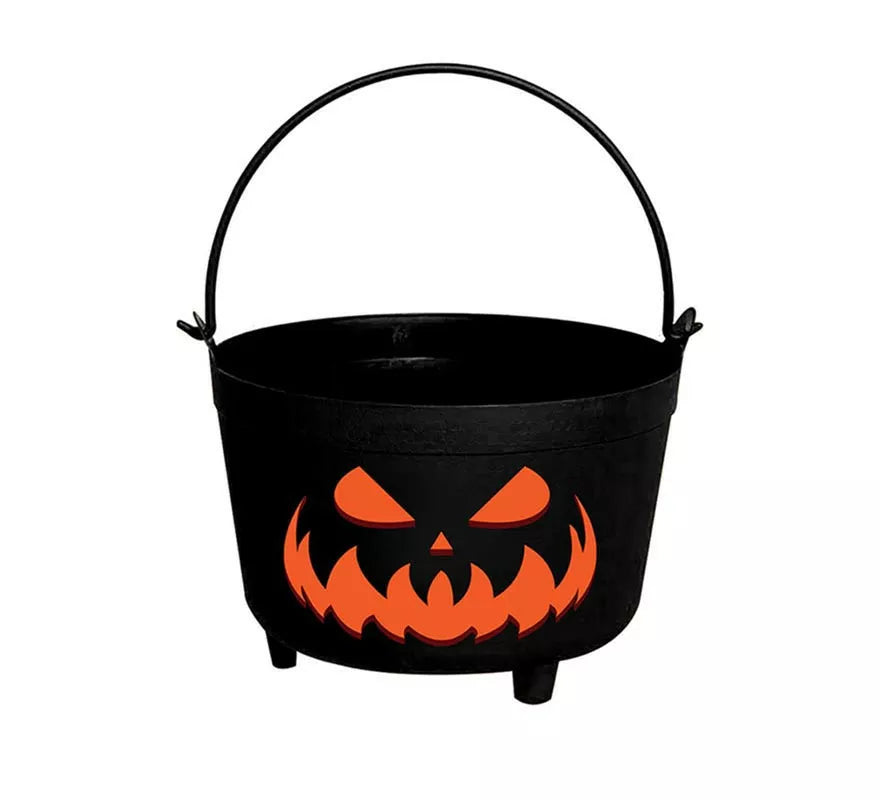 Caldero Calabaza malvada negra de 24x23x15 cm