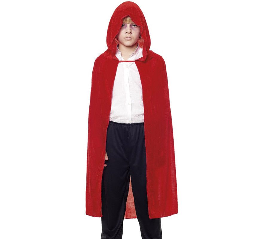 Capa Infantil 90 cm Terciopelo con Capucha en varios colores