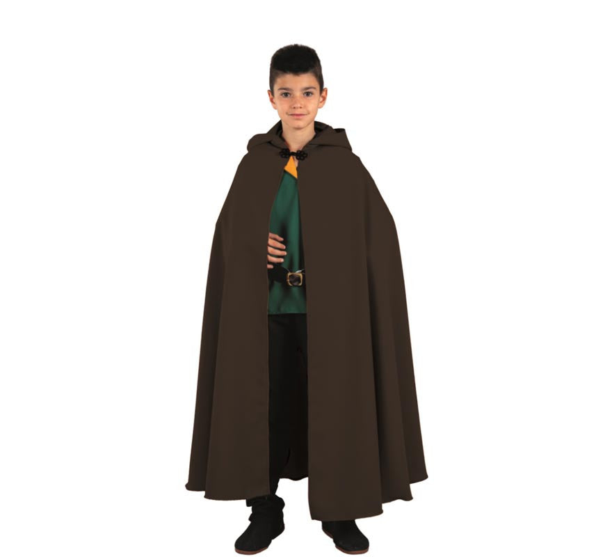 Translation missing: it.Capa larga Medieval negra con capucha infantil