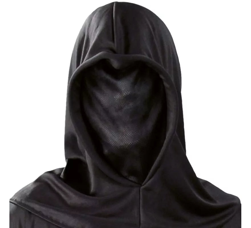 Capucha negra de tela para Halloween