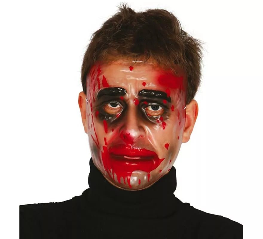 Translation missing: it.Careta de hombre Zombie transparente con sangre