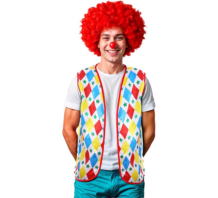 Translation missing: it.Chaleco de Payaso rombos y estrellas adulto
