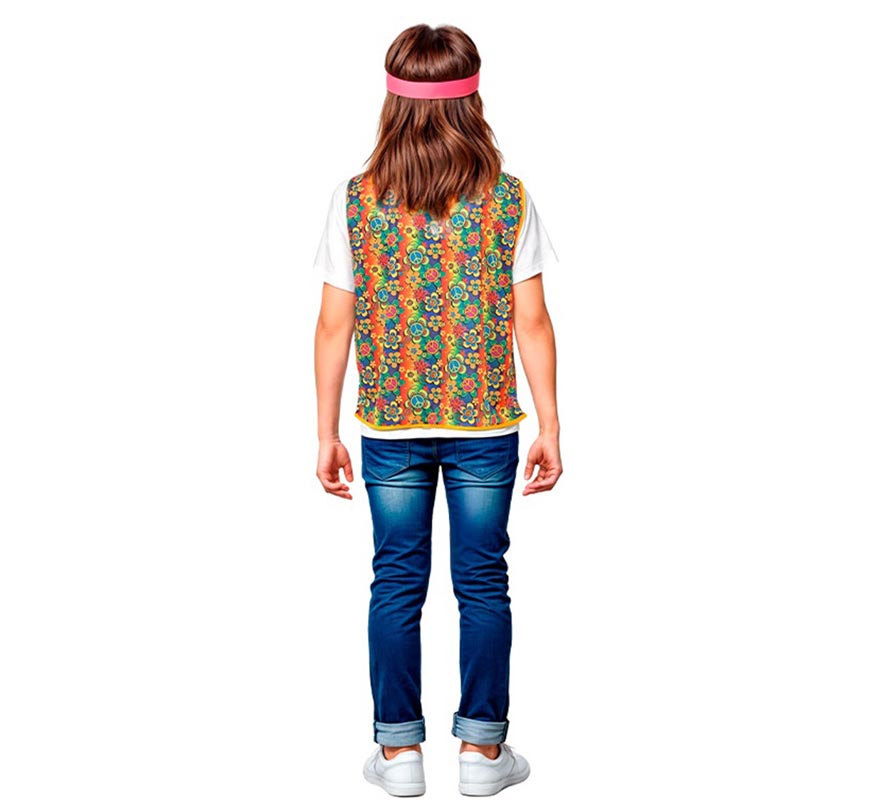 Translation missing: it.Chaleco Hippie floral naranja infantil