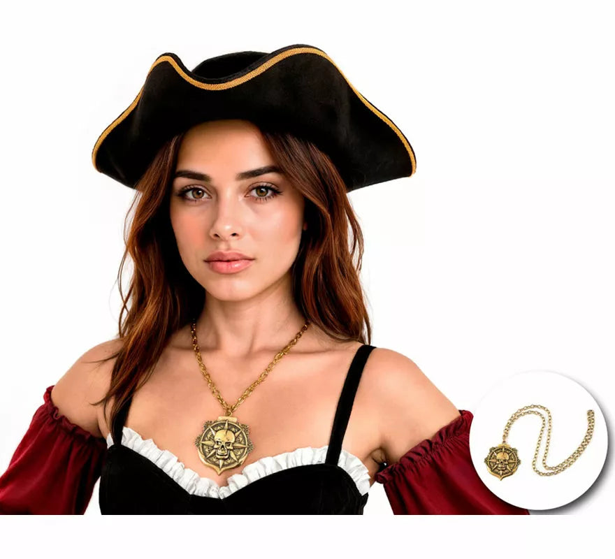 Translation missing: it.Colgante Calavera dorado de Pirata