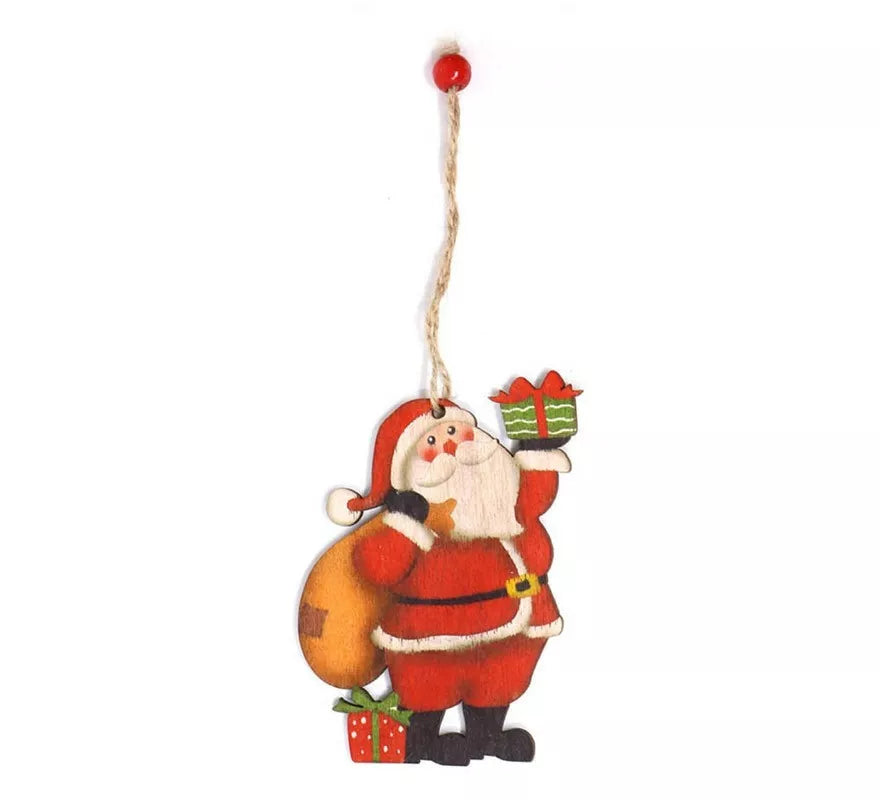 Colgante Papá Noel de Madera 10 cm