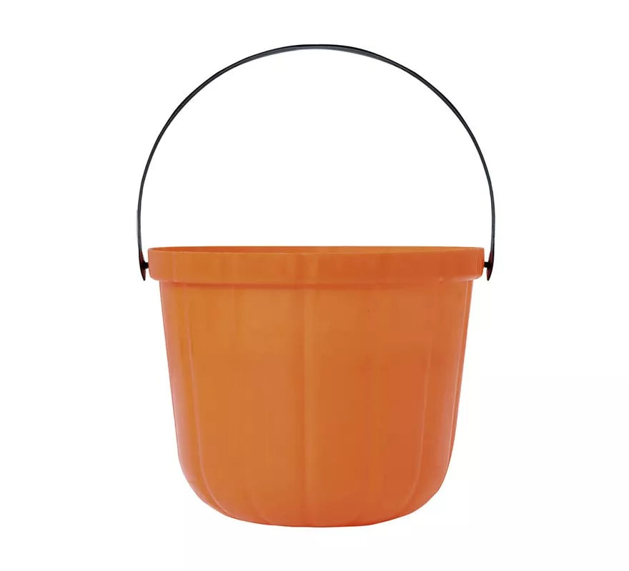 Cubo Calabaza de plástico de 15 cm para Halloween