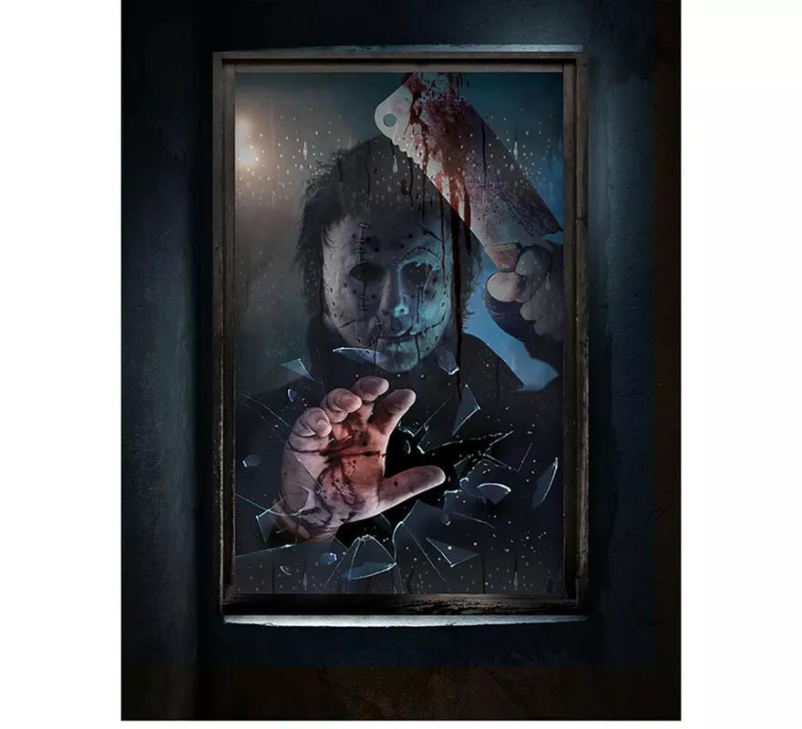 Translation missing: it.Decoración Ventana Asesino Halloween de 80x120 cm