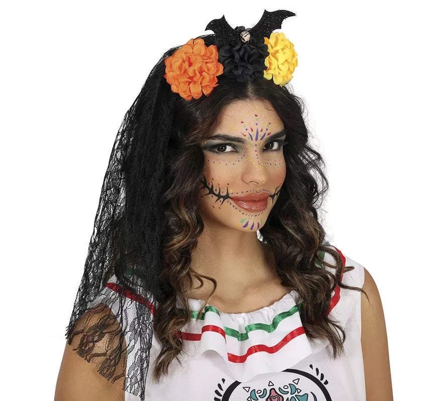 Translation missing: it.Diadema con Velo y Flores