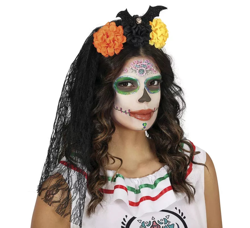 Translation missing: it.Diadema con Velo y Flores