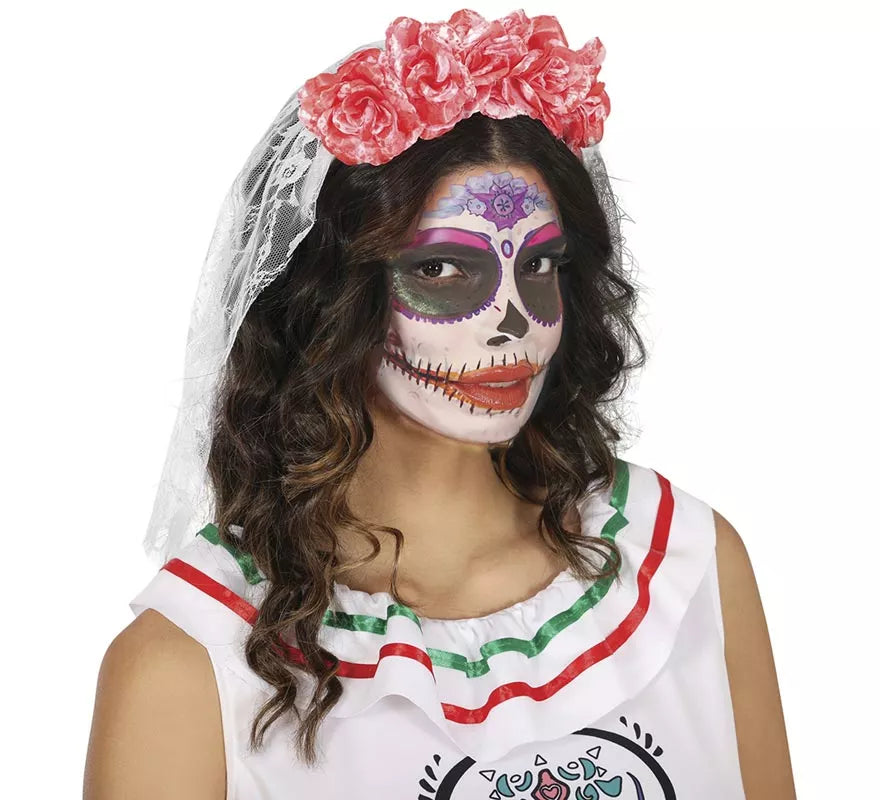 Translation missing: it.Diadema con Velo y Flores Ensangrentadas