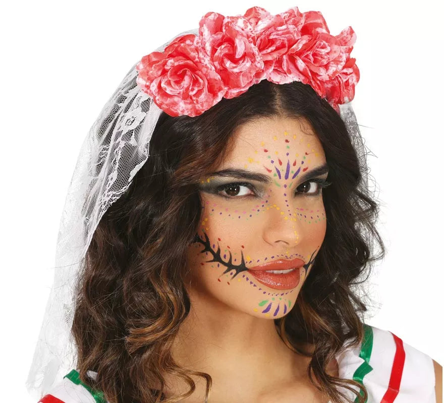 Translation missing: it.Diadema con Velo y Flores Ensangrentadas