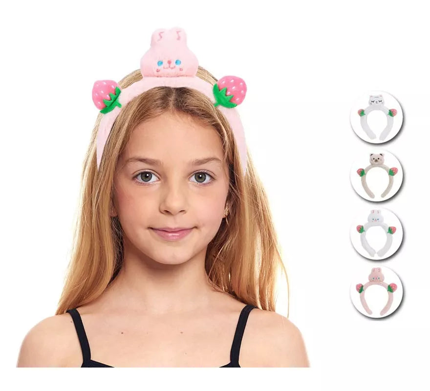 Translation missing: it.Diadema de Animales Fresa de peluche en colores surtidos infantil