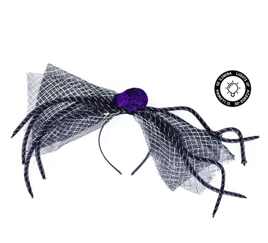 Translation missing: it.Diadema de Araña negra y morado con luz