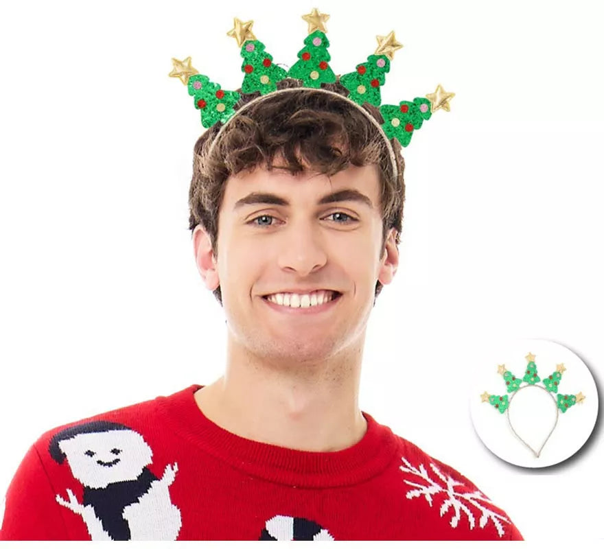 Translation missing: it.Diadema de Árboles Navideños con estrellas