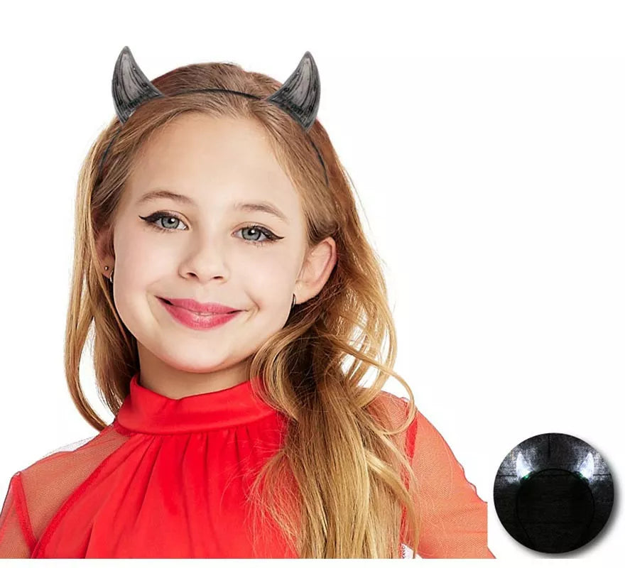 Translation missing: it.Diadema de Cuernos de Demonio negro con luz infantil