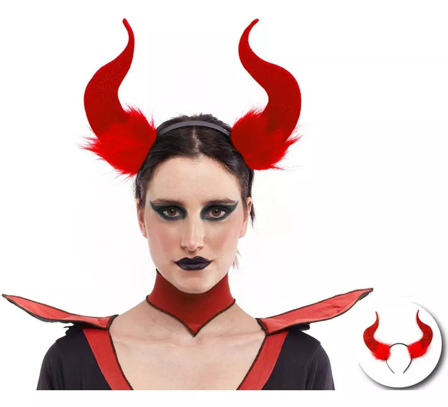Translation missing: it.Diadema de Demonio largos con pelos rojos