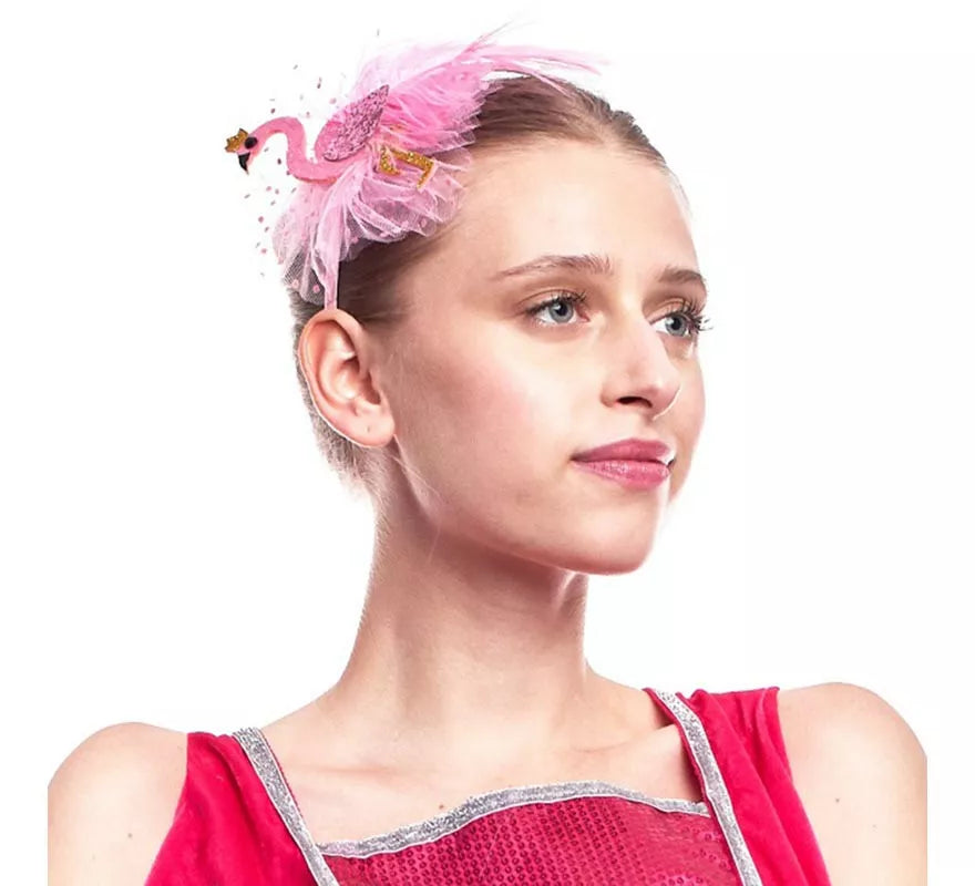 Translation missing: it.Diadema de Flamenco con Pluma rosa