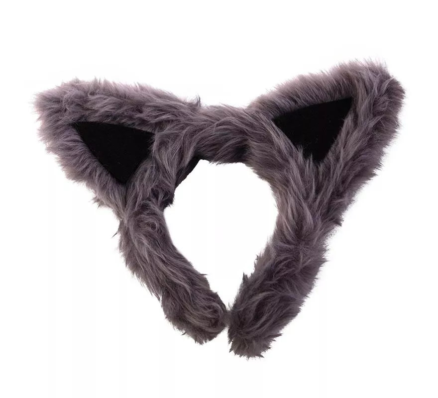 Translation missing: it.Diadema de Oreja de Lobo gris oscuro de 9x8 cm