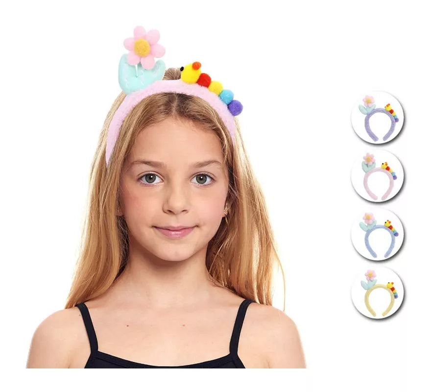 Translation missing: it.Diadema de Oruga de peluche en colores surtidos infantil