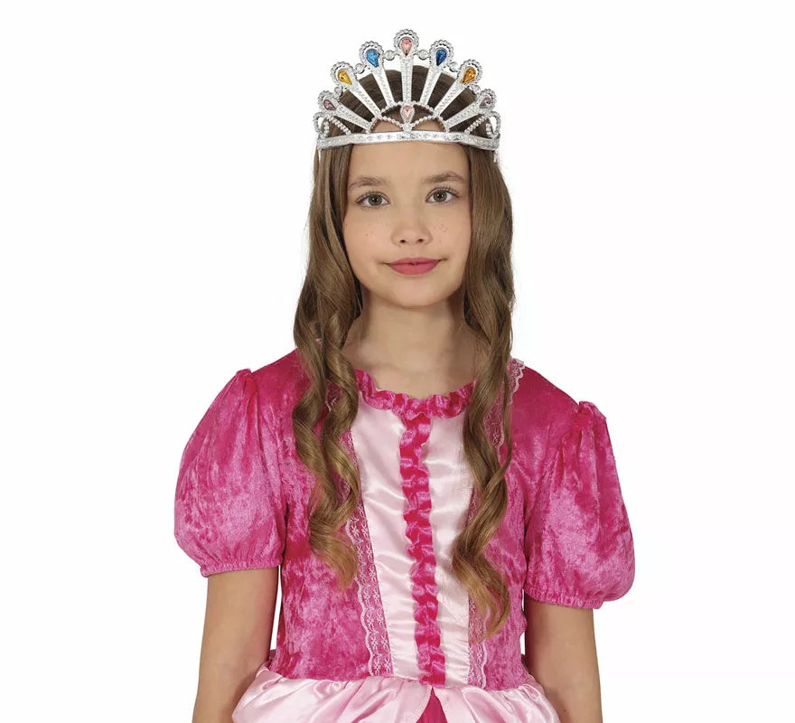 Translation missing: it.Diadema de Princesa plateada con gemas
