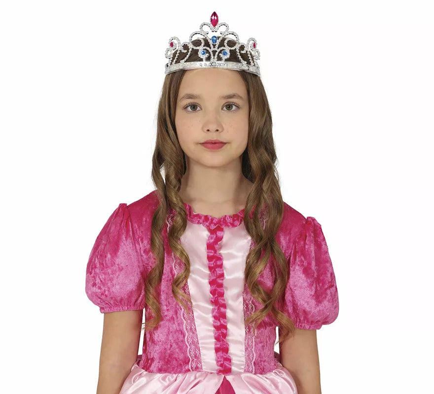 Translation missing: it.Diadema de Princesa plateada con piedras