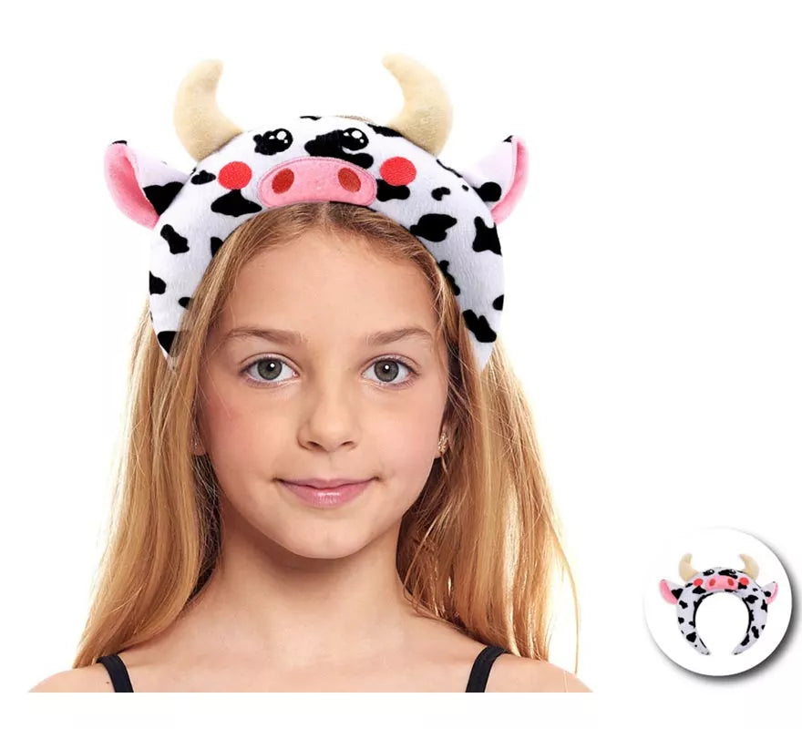 Translation missing: it.Diadema de Vaca de peluche infantil