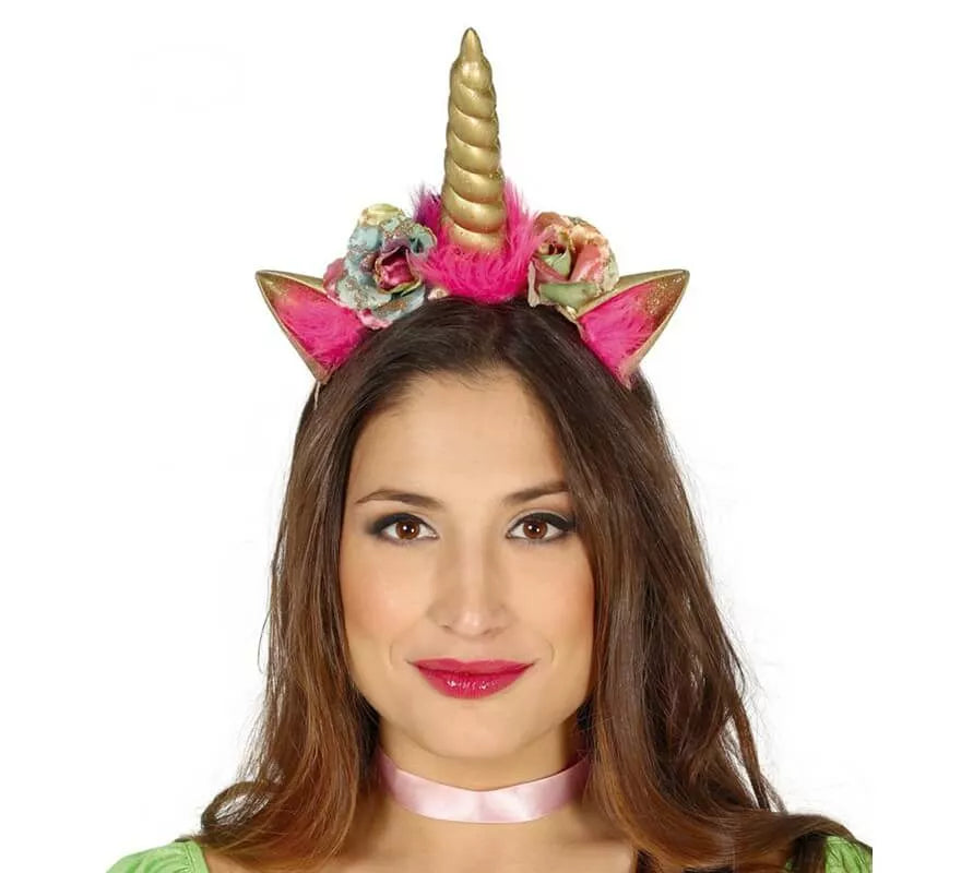 Translation missing: it.Diadema Deluxe de Unicornio con cuerno dorado