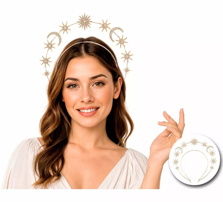 Translation missing: it.Diadema Halo de Diosa con Estrellas y Lunas
