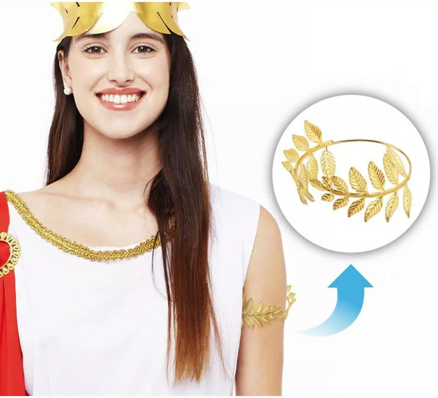 Translation missing: it.Diadema Laurel Romano dorada de metal adulto