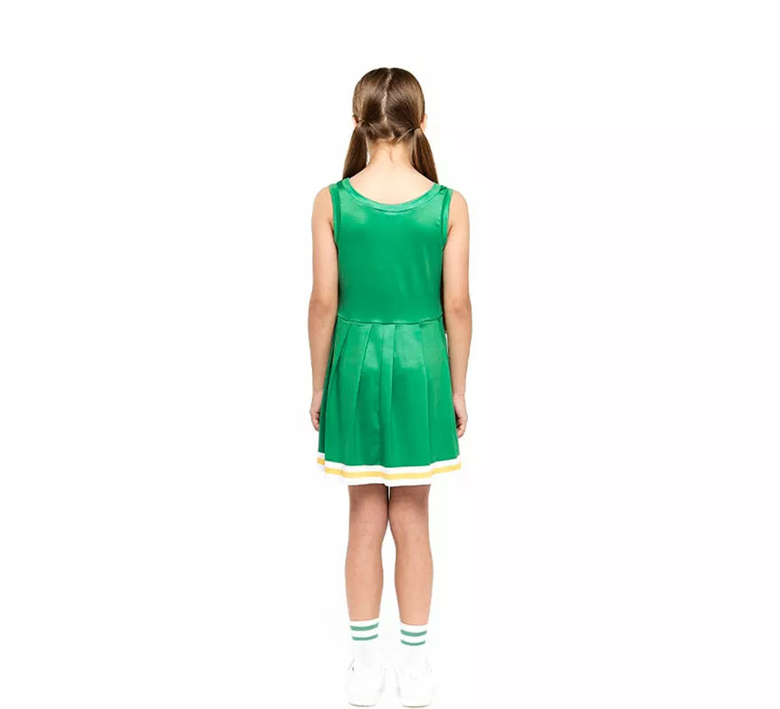 Translation missing: it.Disfraz de Animadora Cheerleader verde para niña