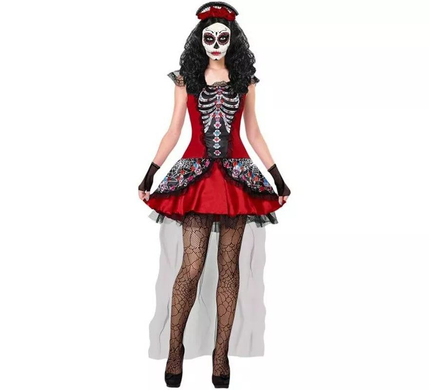 Translation missing: it.Disfraz de Catrina Día de Los Muertos con Velo para mujer