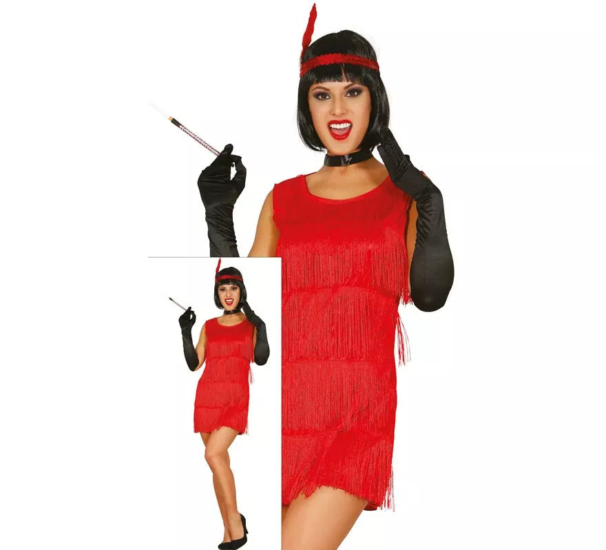 Disfraz de Charlestón rojo para mujer