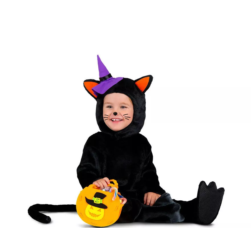 Translation missing: it.Disfraz de Gatito Negro con Calabaza para bebé y niños