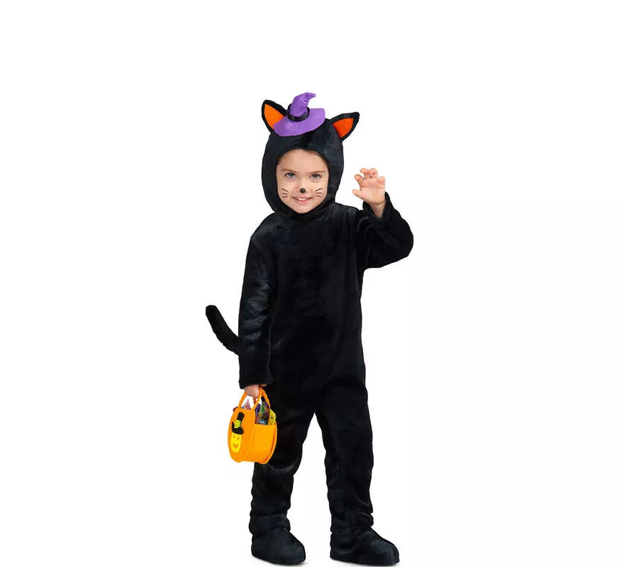 Translation missing: it.Disfraz de Gatito Negro con Calabaza para bebé y niños