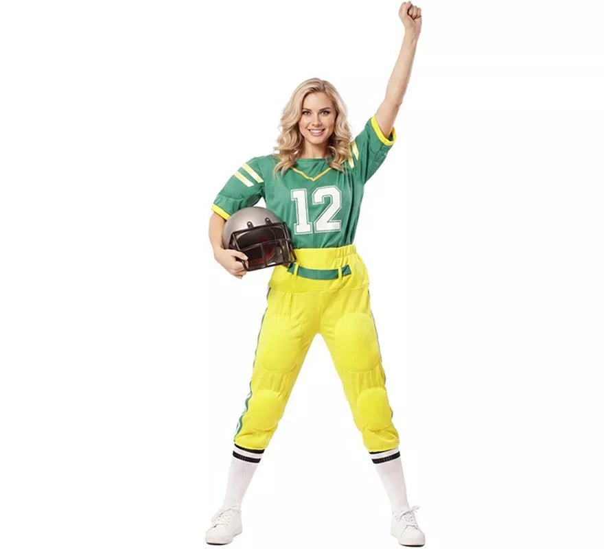 Translation missing: it.Disfraz de Jugadora de Fútbol Americano Verde para mujer