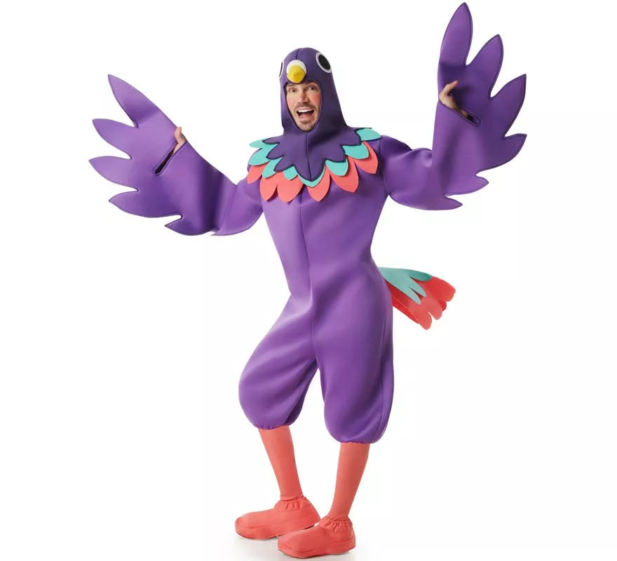 Translation missing: it.Disfraz de Pájaro Guacamayo morado para hombre