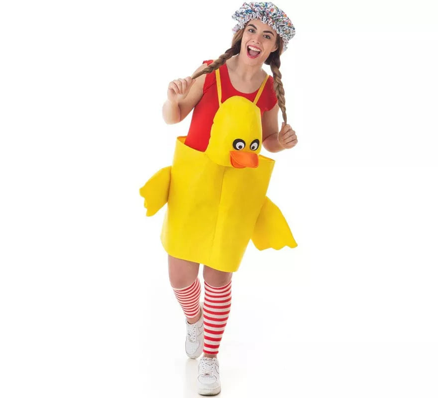 Translation missing: it.Disfraz de Patito amarillo con tirantes para adulto