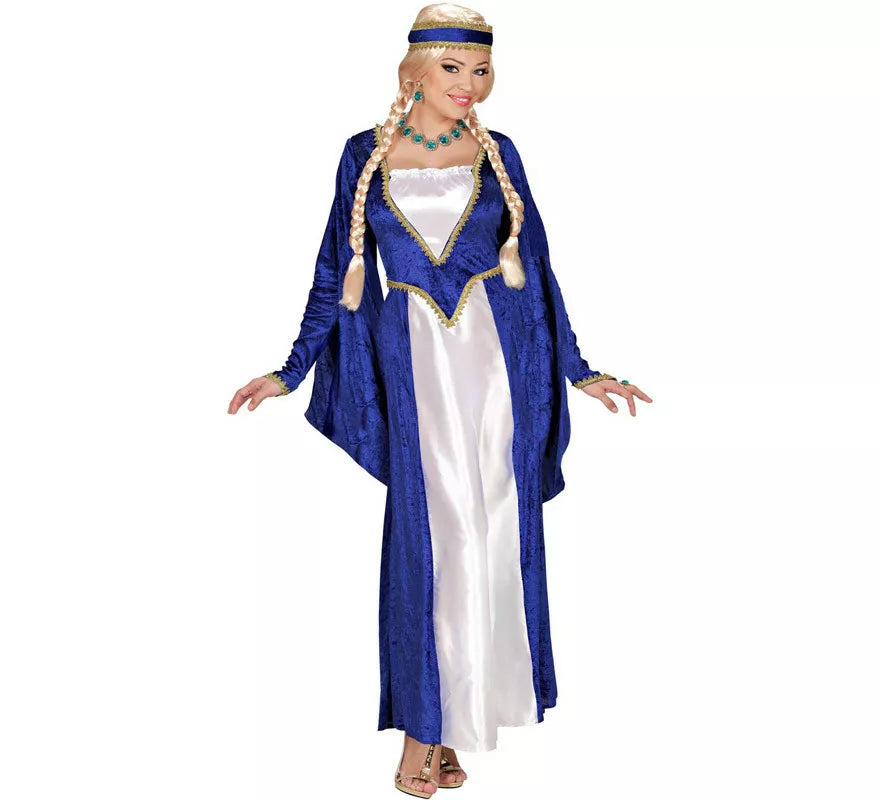 Translation missing: it.Disfraz de Reina Renacentista Terciopelo Azul para mujer